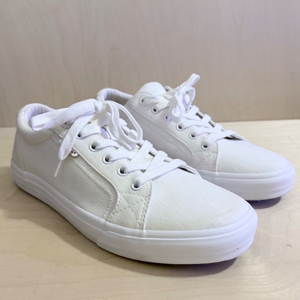 Taos Womens 11 Plim Soul White Canvas Sneakers Comfort Casual Minimalist Shoes